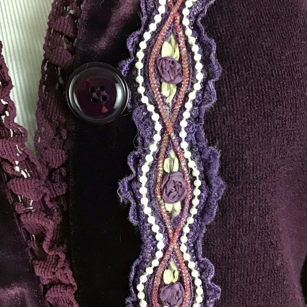 C&M Paris Wool Blend Embellished Cardigan Medium - Picture 5 of 7